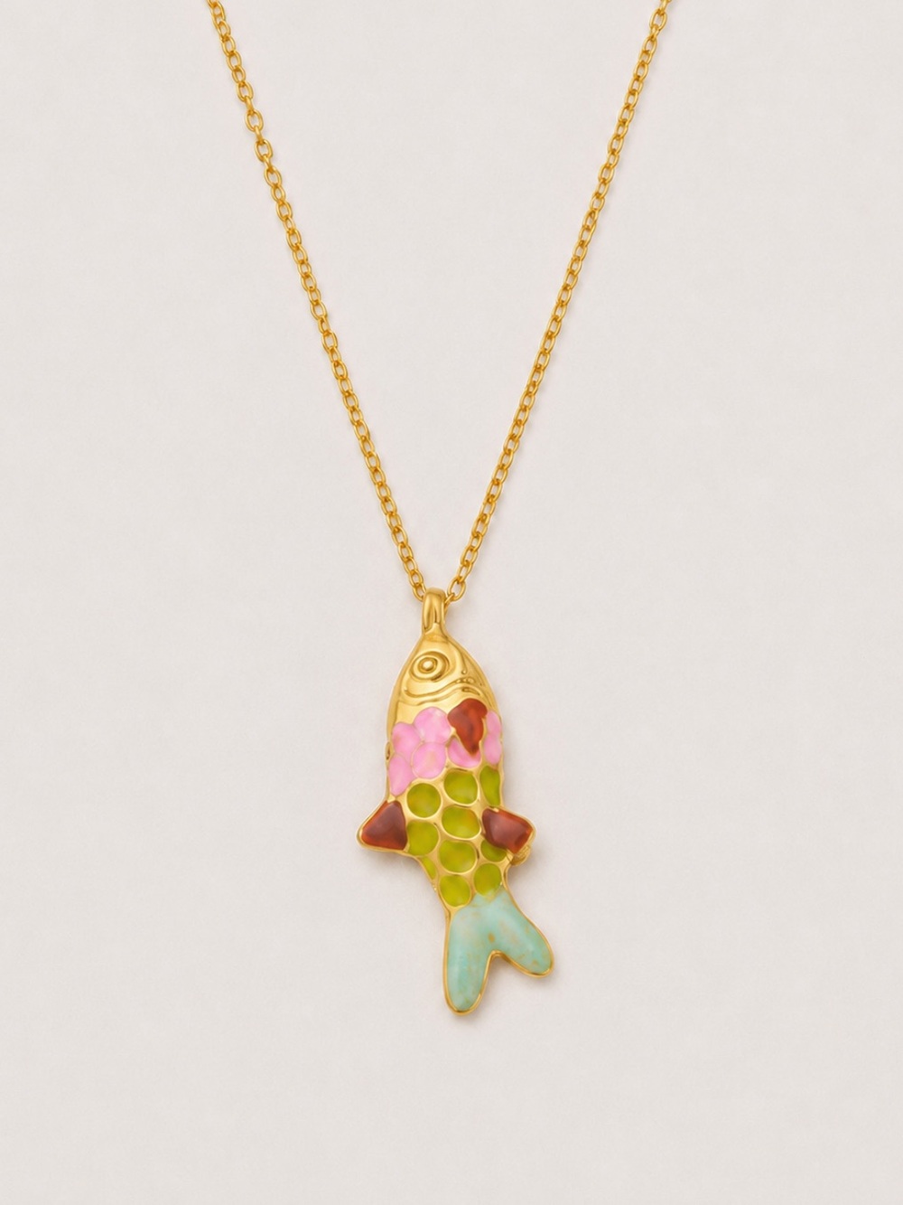 New! Coastal Colorful Fish Charm Necklace NWOT 5072